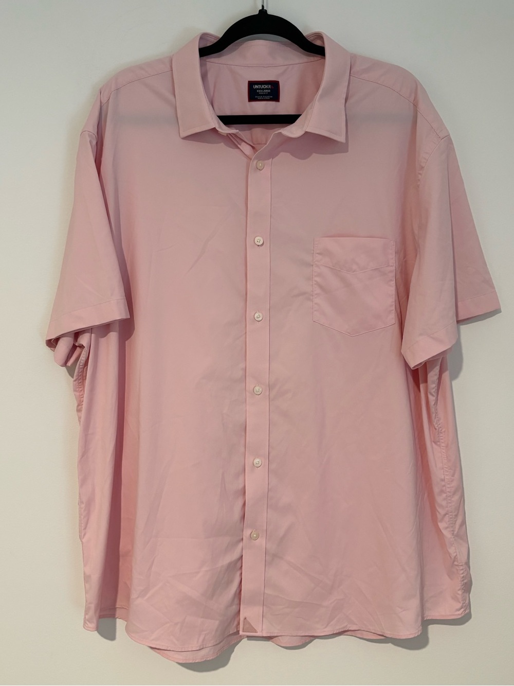 UNTUCKit Men’s Performance Short-Sleeve Gironde Shirt Size XXXL 3X Pink